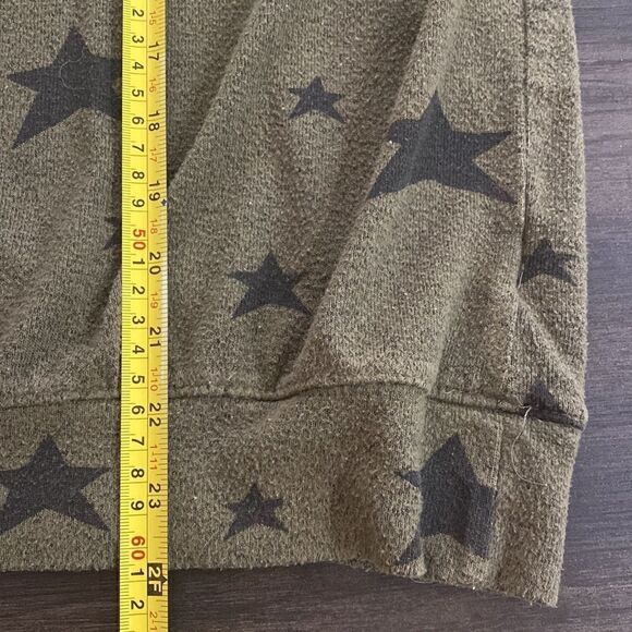 Buffalo David Bitton Green stars long sleeve crew green black pill look medium - Picture 7 of 7